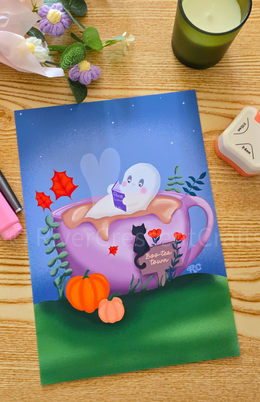 Boo-tea town A4 Print