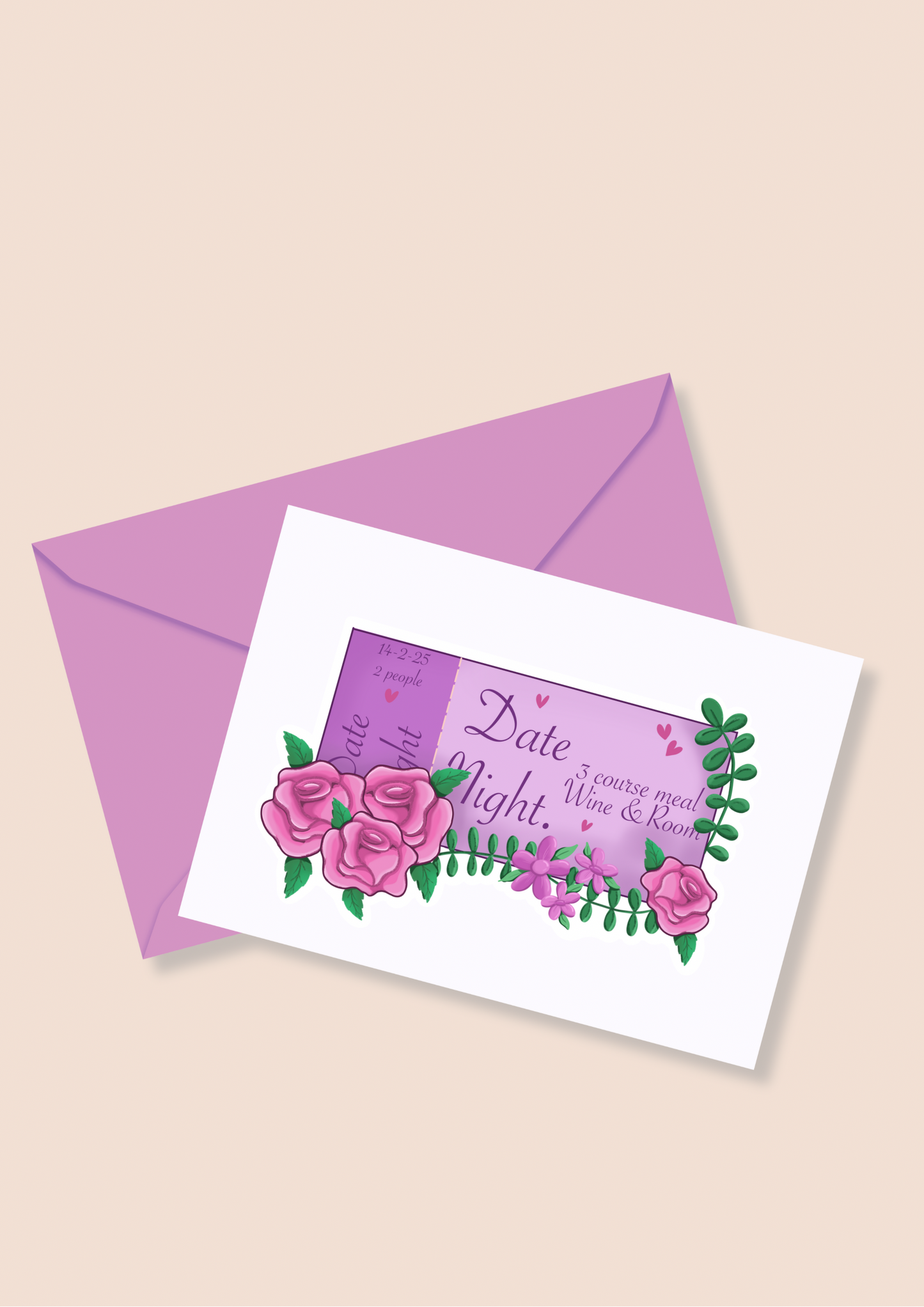 Cute illustrated Valentines card A6