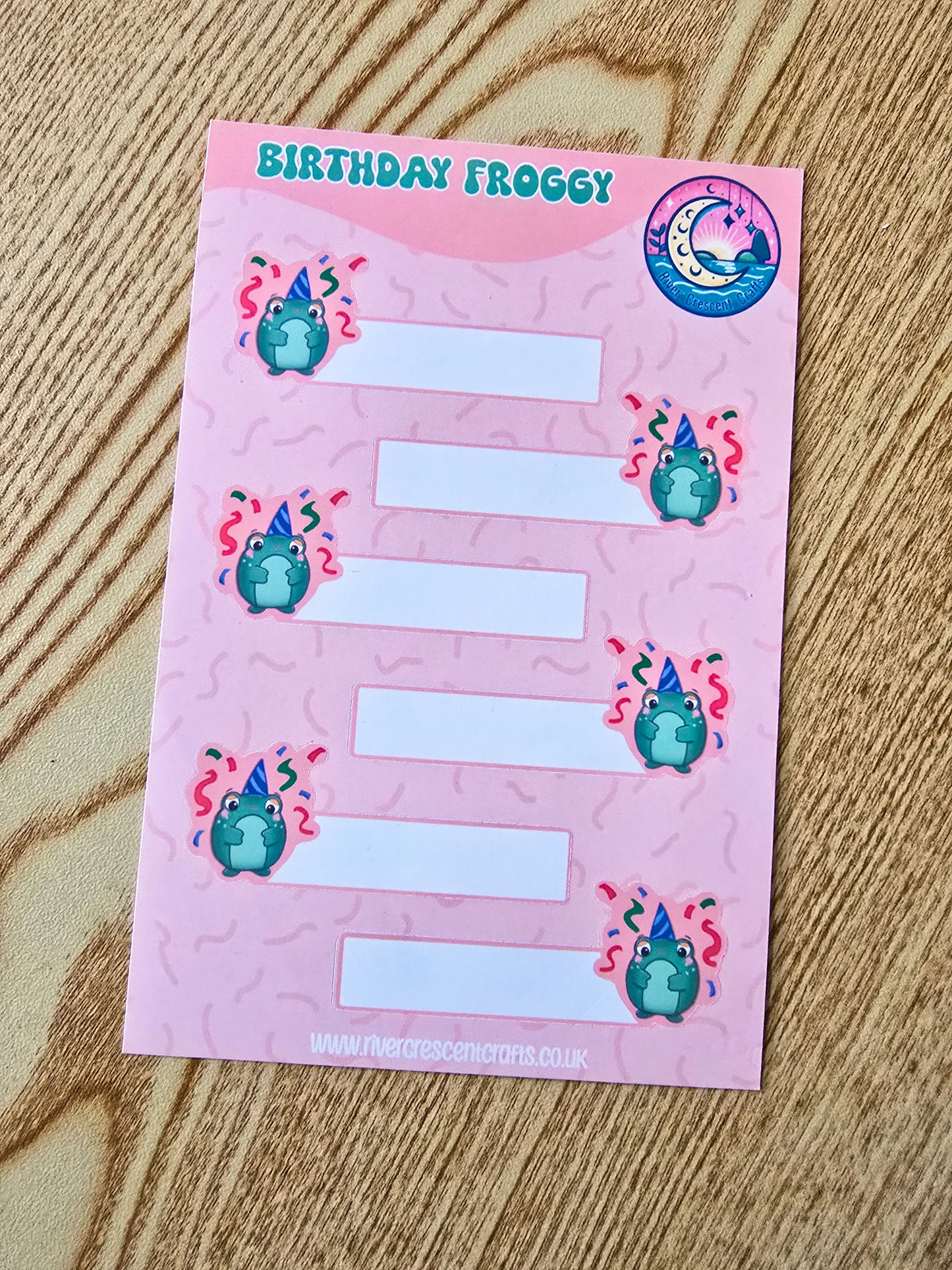 Birthday froggy sticker labels