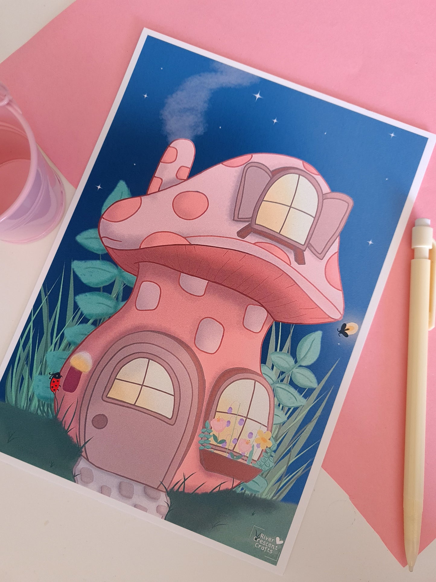 Fairy house| mushroom| toadstool A5 print