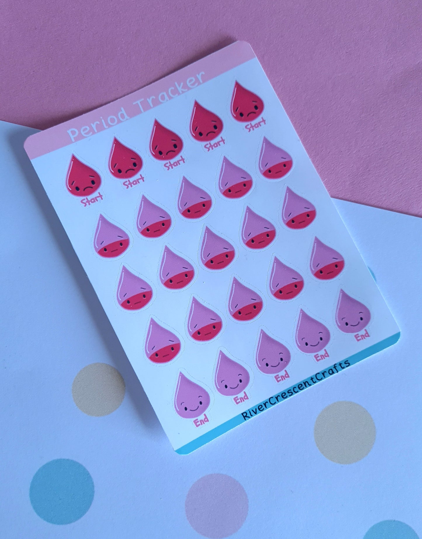 Period tracker sticker sheet