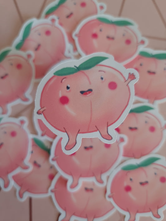 Cute peach sticker