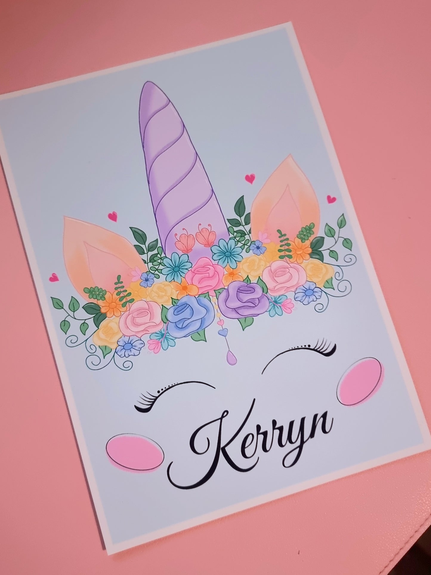 Unicorn personalised name print