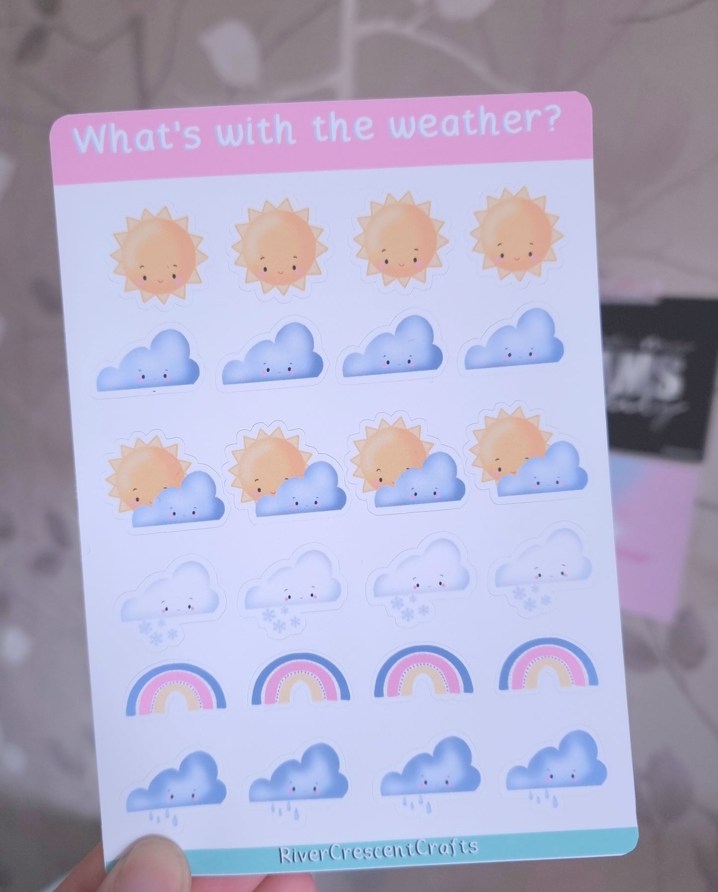 Cute weather sticker sheet