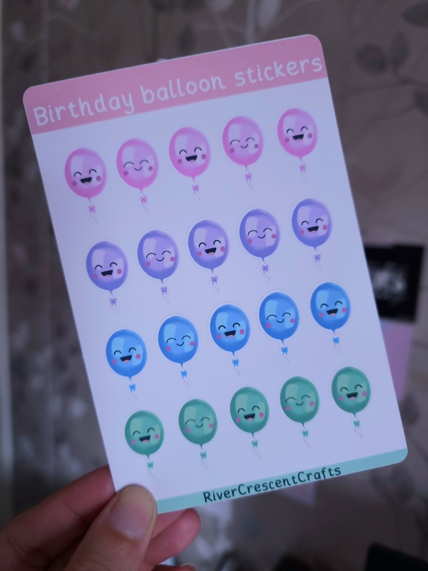 balloon birthday sticker sheet