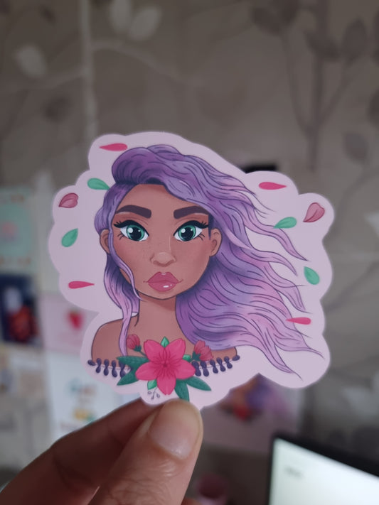 Purple blossom sticker