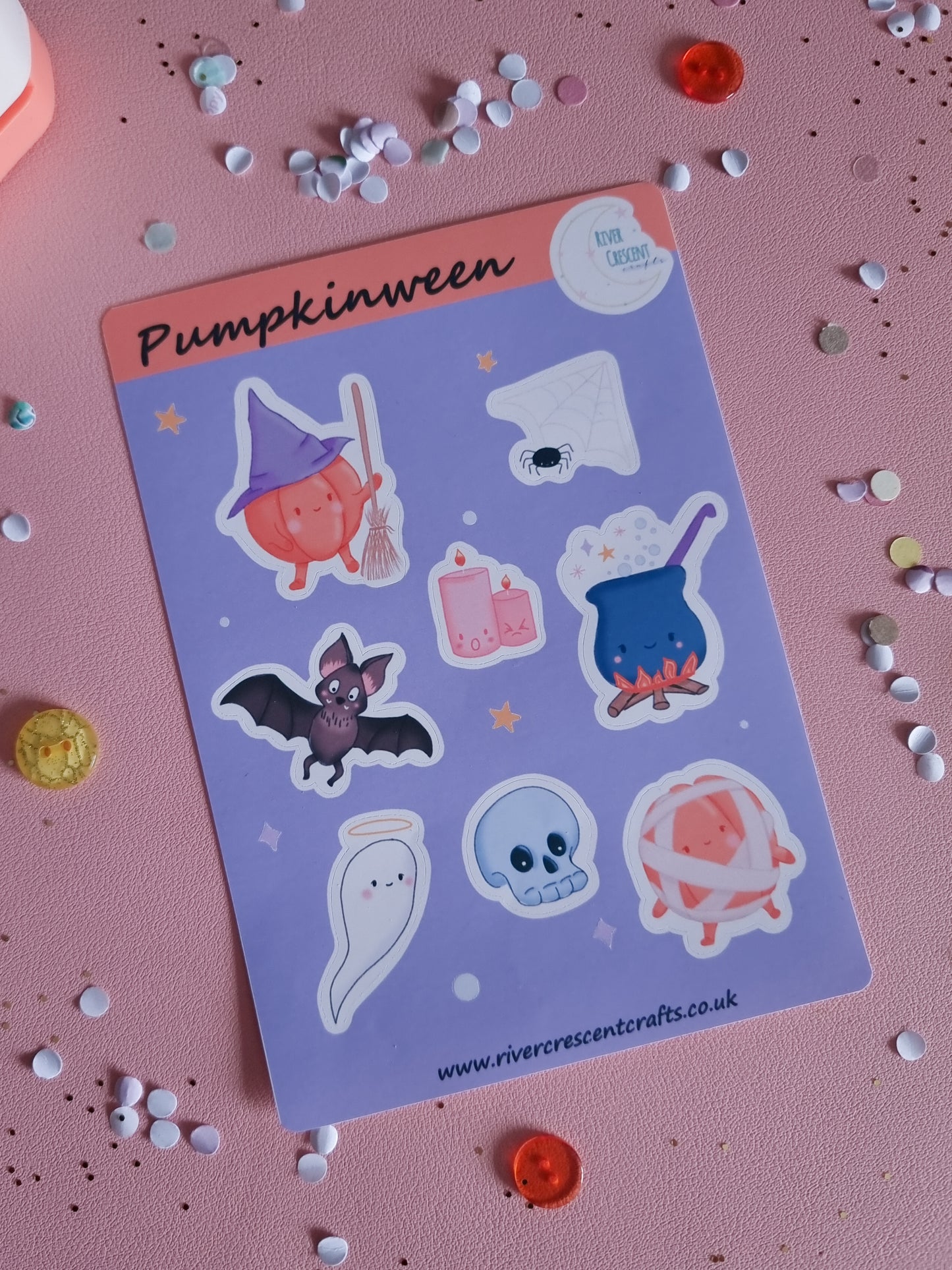 Pumpkinween sticker sheet.