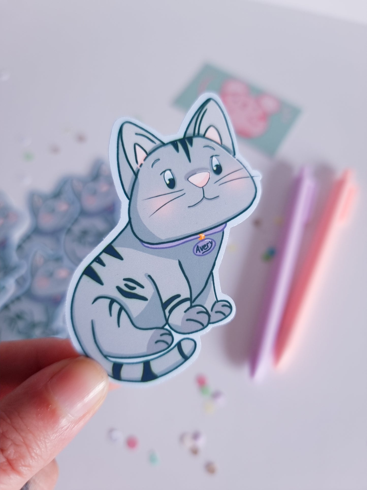 Avery the kitty die cut sticker