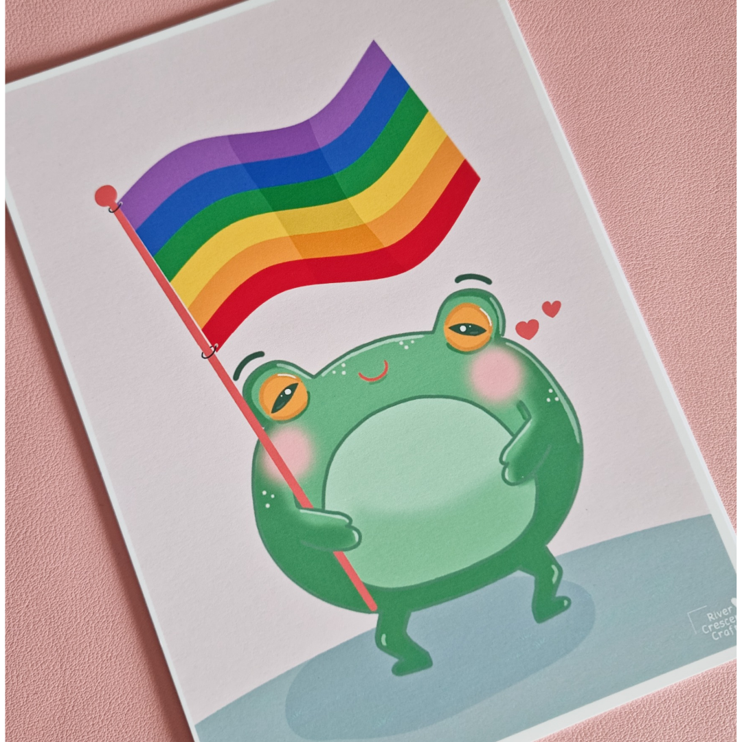 Frog pride flag print