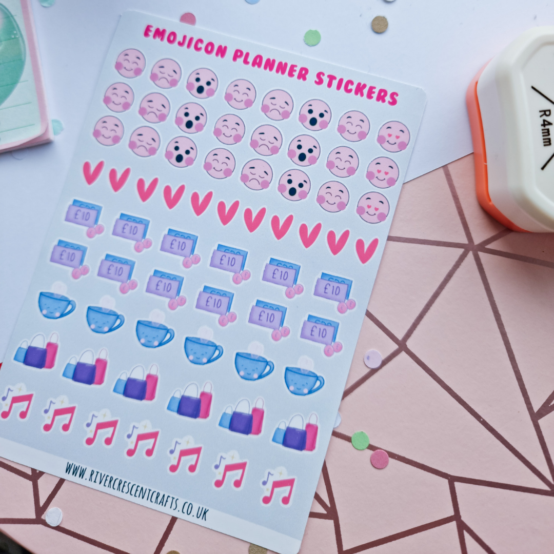 Cute emoticon planner stickers