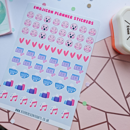 Cute emoticon planner stickers