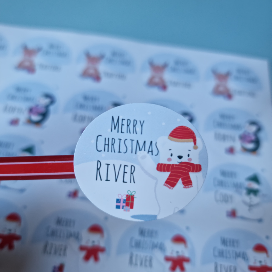 Personalised Christmas sticker labels