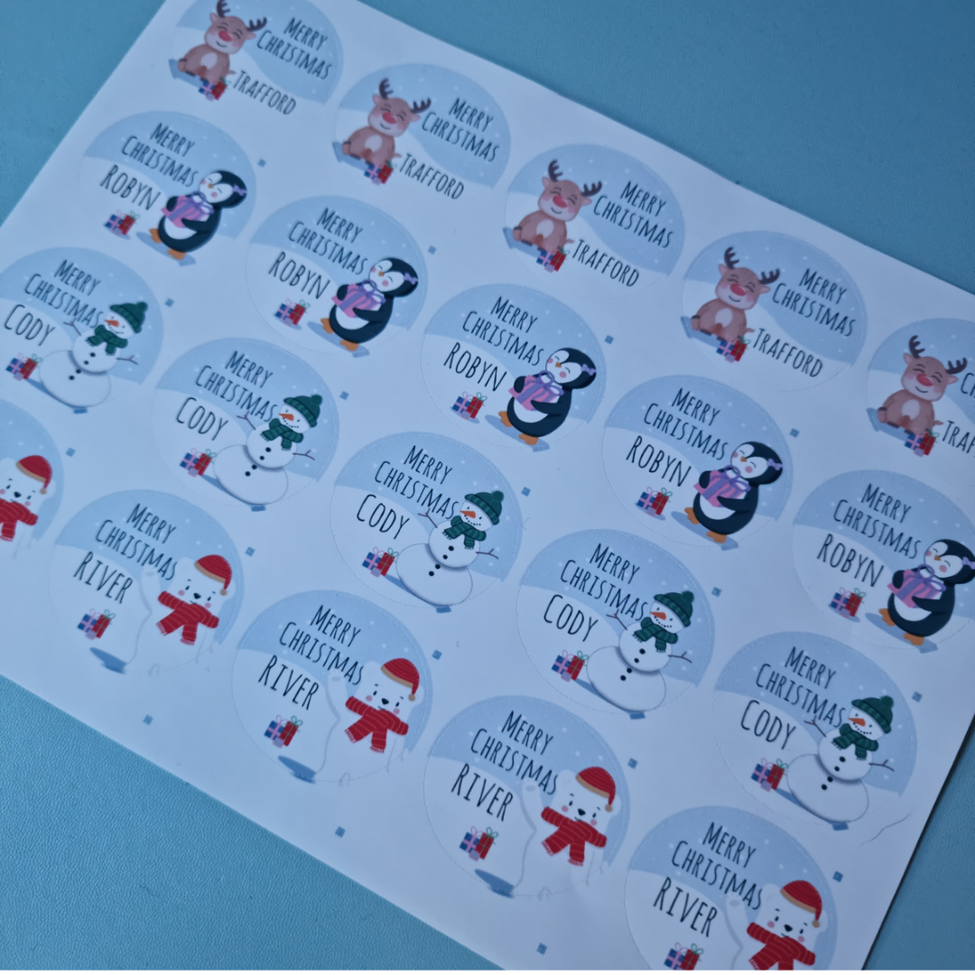 Personalised Christmas sticker labels