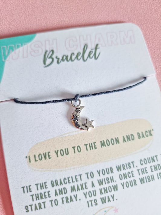 I love you to the moon and back Wish charm bracelet