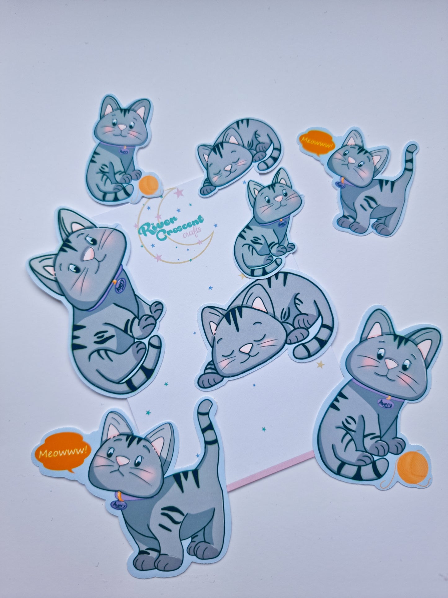 Avery the kitty sticker pack