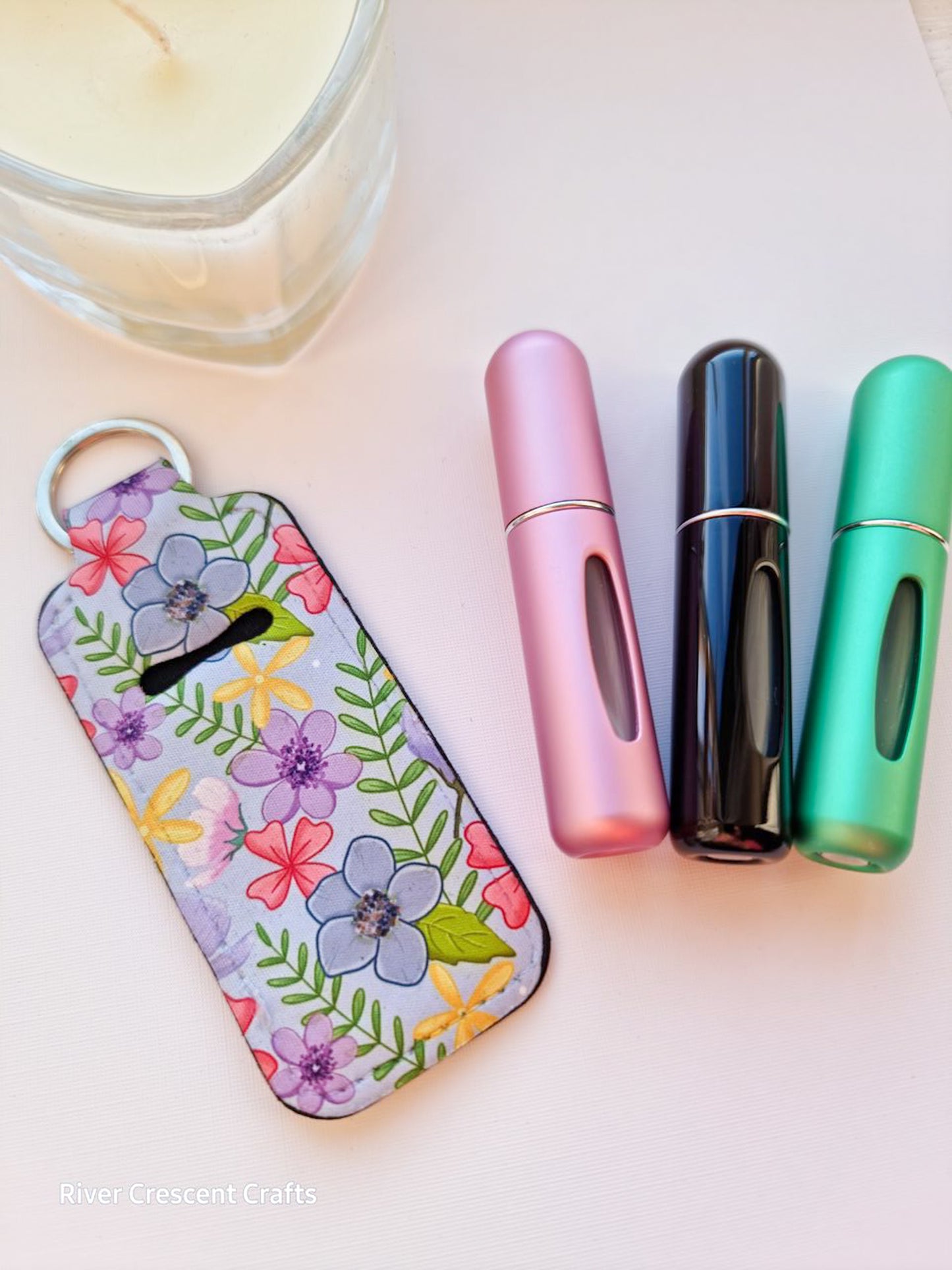 Perfume fillable/ lipbalm holder keyring