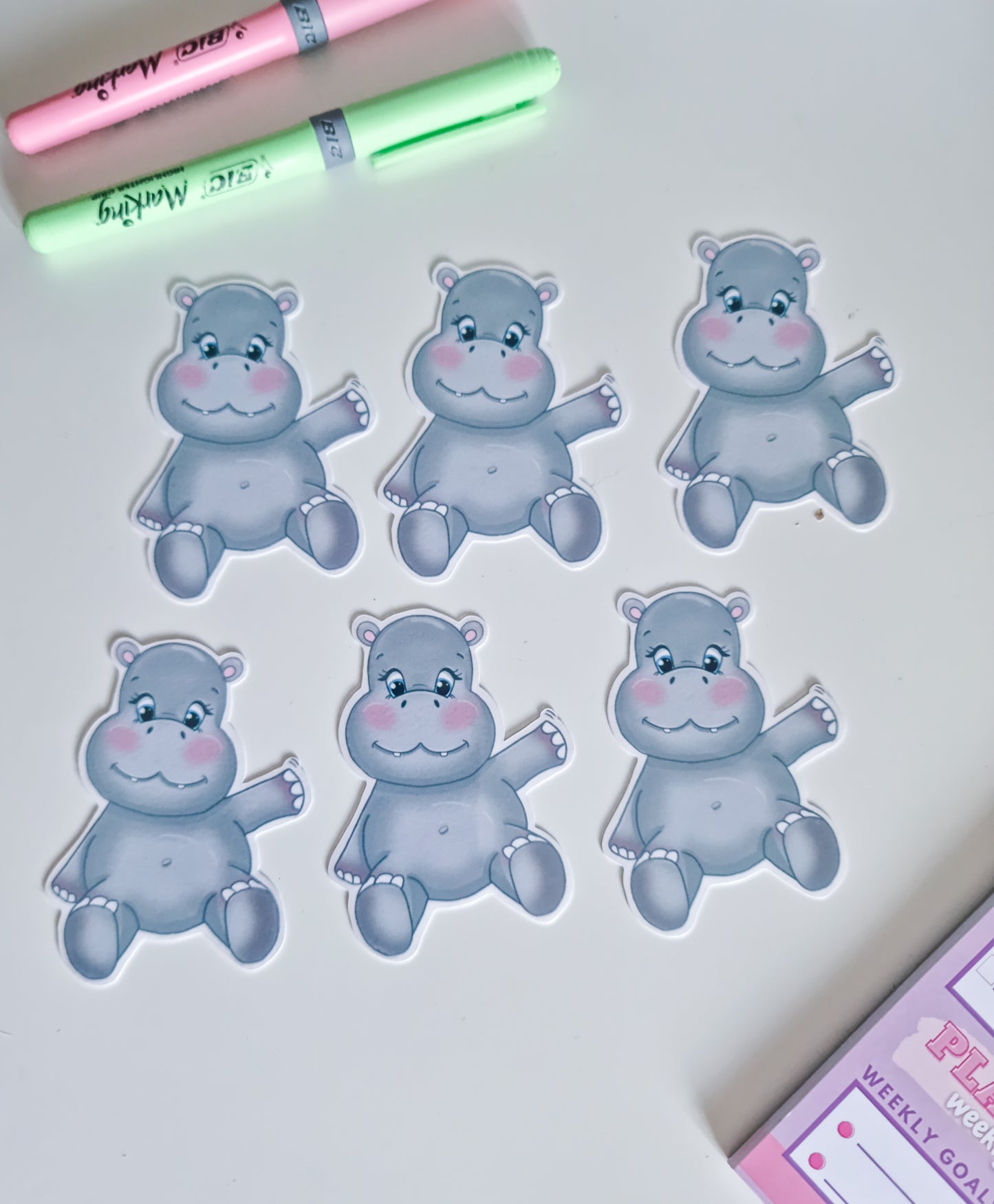 Hallie hippo sticker – RiverCrescentCrafts