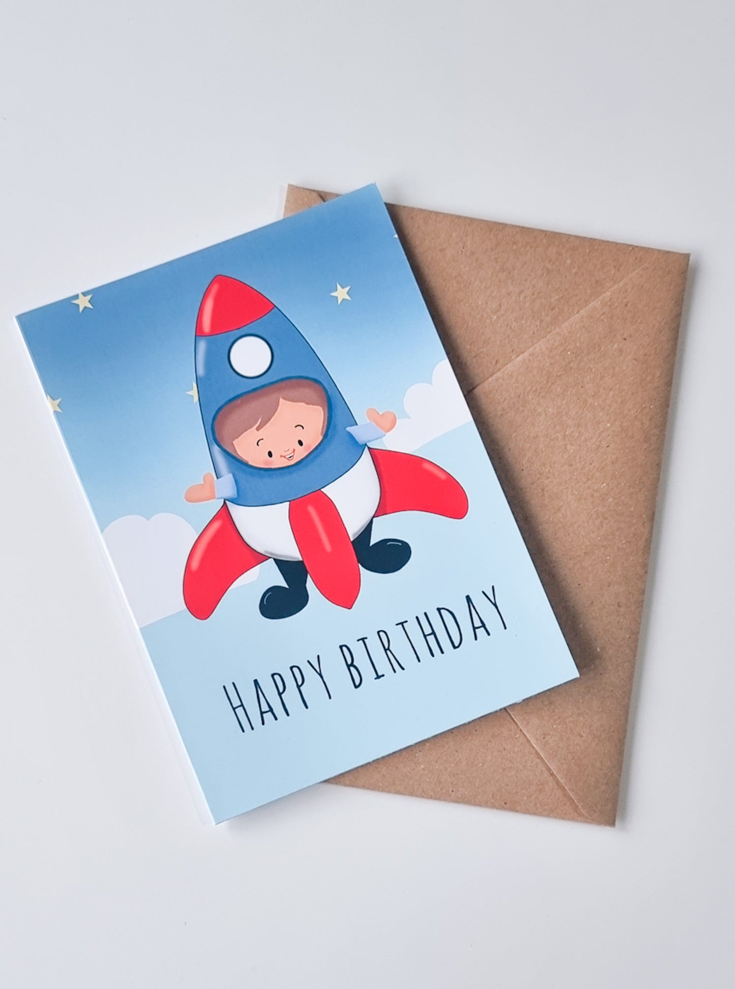 Rocket boy, happy birthday card