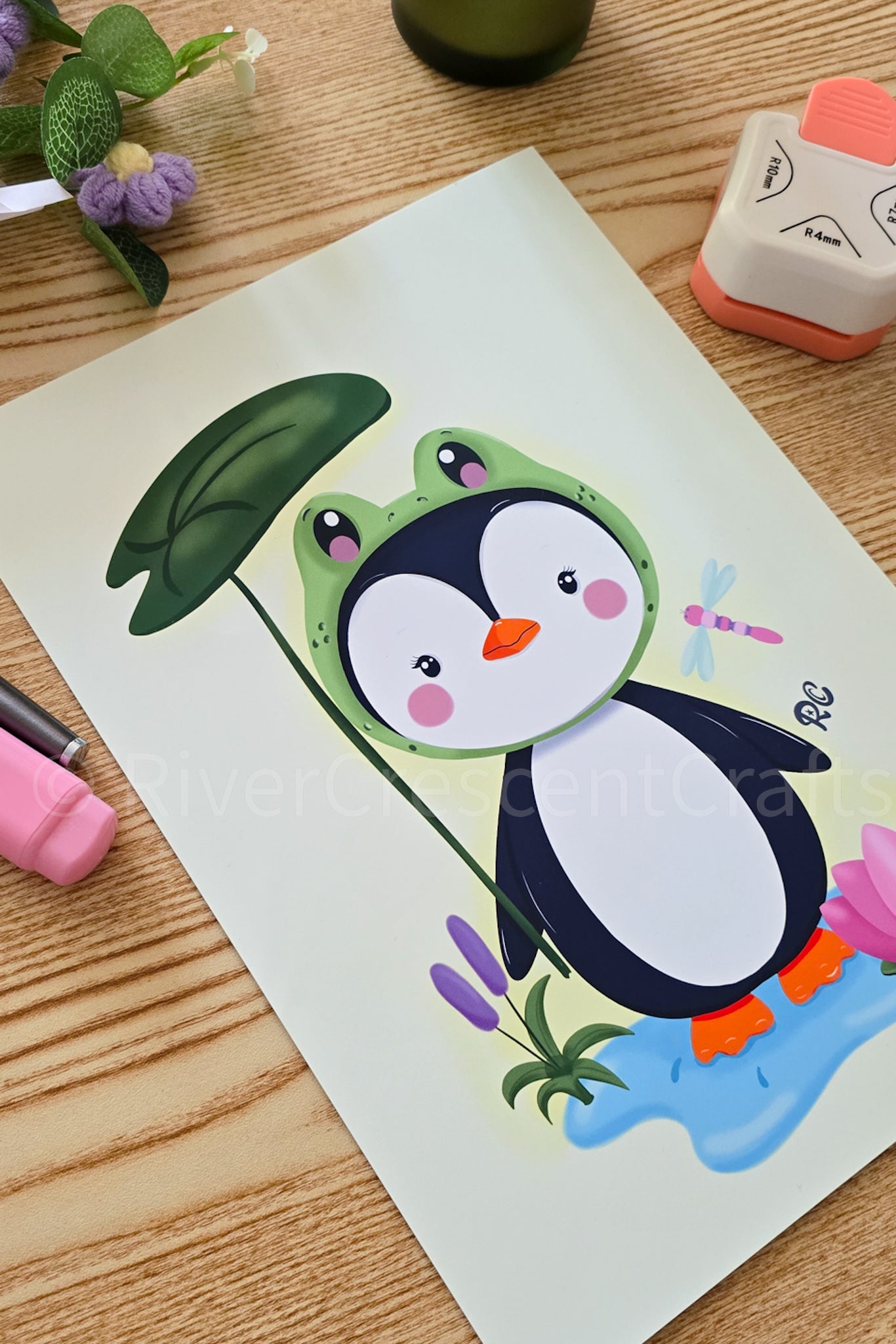 Penguin froggy print