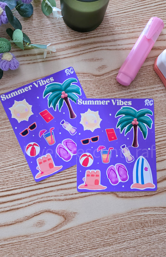 Summer/holiday vibes sticker sheet