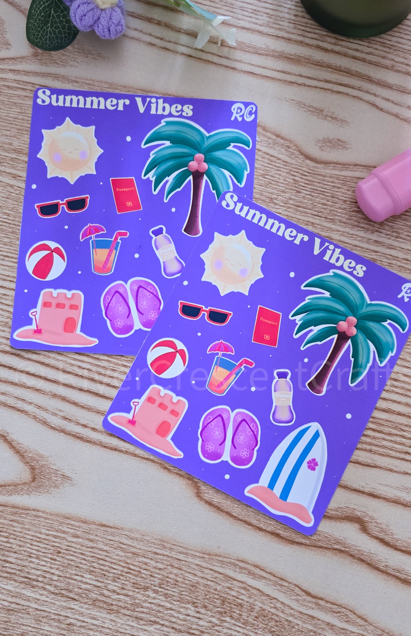 Summer/holiday vibes sticker sheet