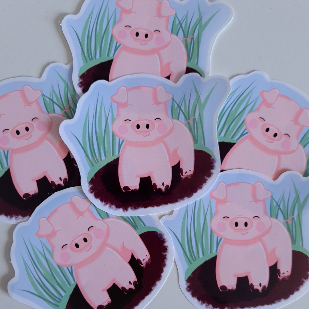 Muddy Pig matte vinyl sticker