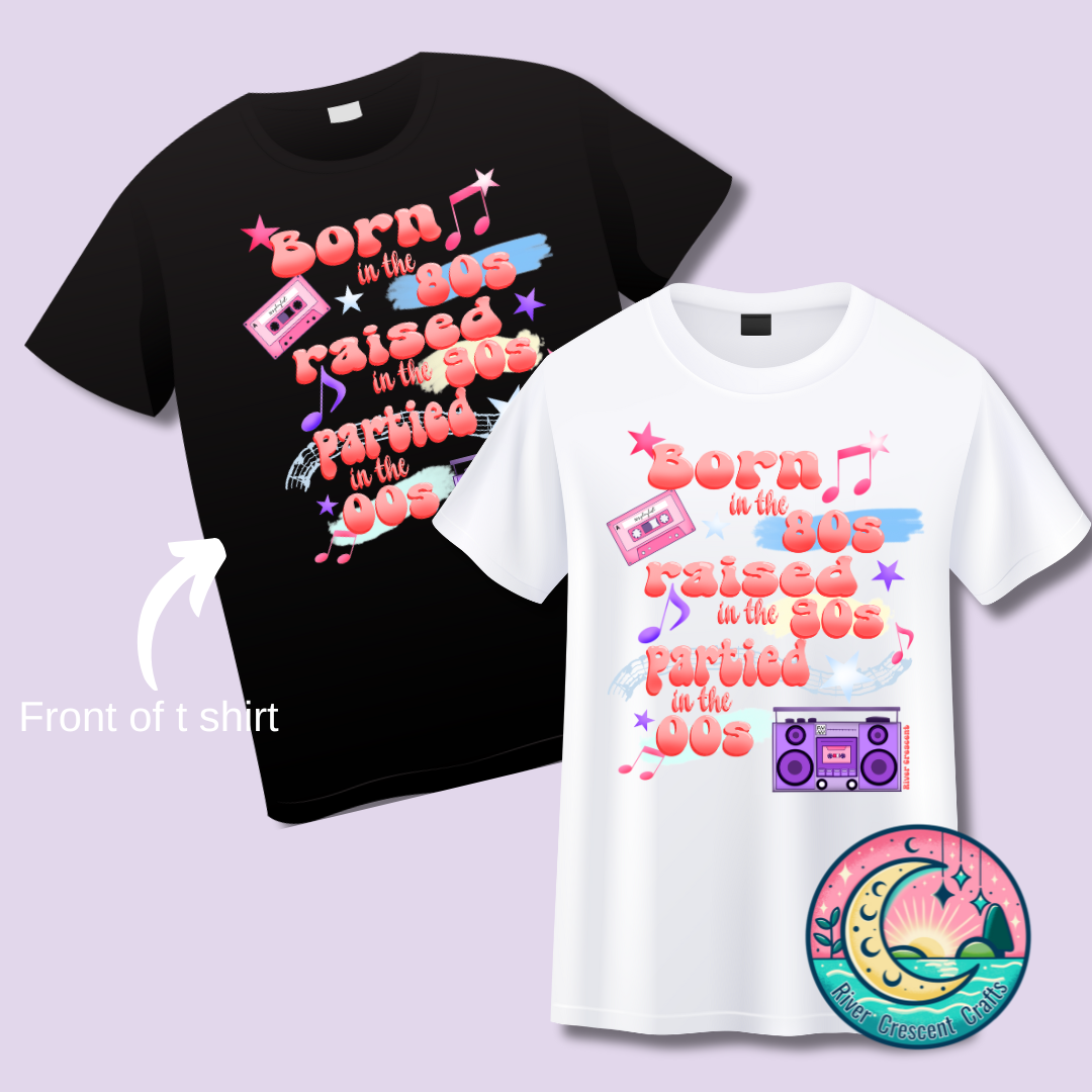 'Born in the 80s' Short sleeve crew neck slogan T-shirt