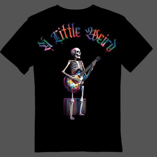 Guitar playing skeleton t shirt