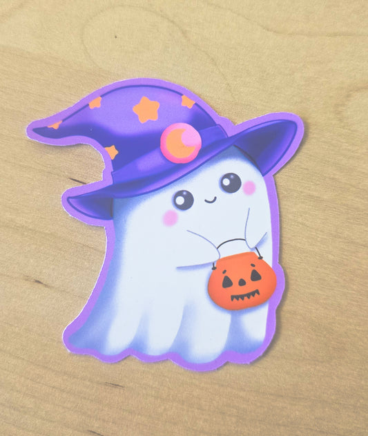 Witch ghost sticker