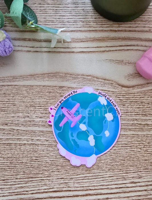 Around the world love sticker