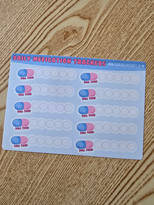 Medication tracker planner stickers
