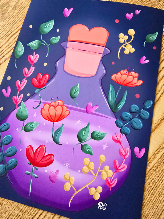 Floral potion art print