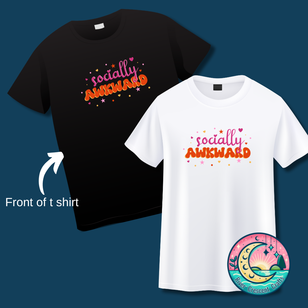 Socially Awkward short sleeve slogan T-shirt